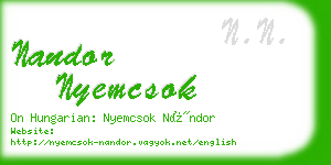 nandor nyemcsok business card